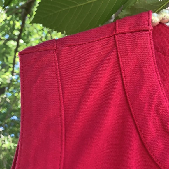 Lands End Brand Ladies size L 14-16 Magenta Pink Cotton Sheath Sleeveless Dress - Picture 4 of 12